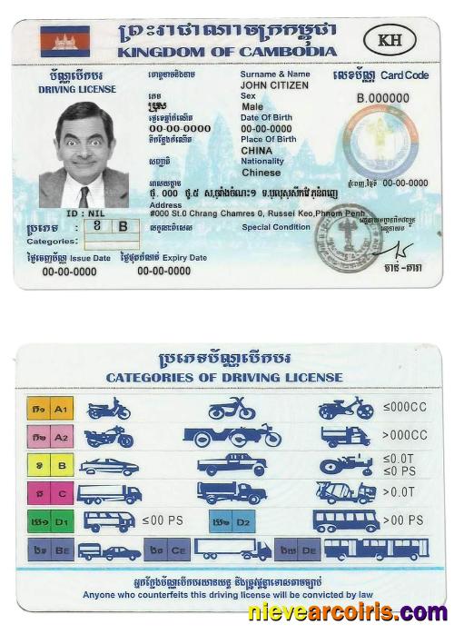 Cambodia driving license